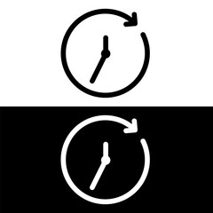 black and white clock icon