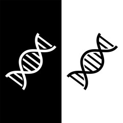 black and white dna icon