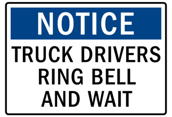 Obraz premium Ring bell for service sign truck driver ring bell and wait