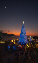 Beautiful dusk at West Kowloon Cultural District on Christmas Holiday, Hong Kong