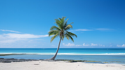 Fototapeta na wymiar white Sand beach holidays tahiti, generative ai