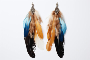 earrings made of feathers