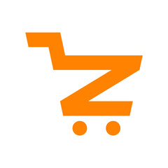 This z-shaped shopping trolley logo is suitable for businesses or shopping companies