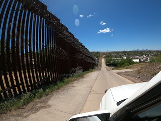 US - Mexico Border Fence in Nogales, Arizona