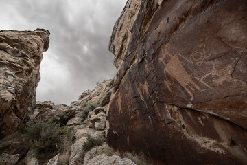 McKee Springs Petroglyphs, created by the Fremont people around 1,000 A.D. in the western United States.