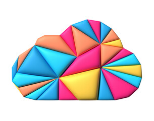Cloud slice of piece 3d symbol design for business communication technology concept