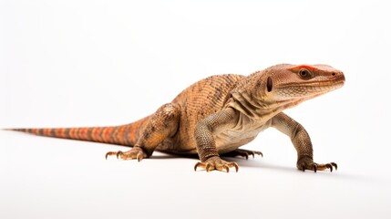 A monitor lizard on a white background