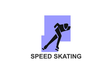 speed skating vector line icon. skate on ice, practice speed skating. sport  pictogram illustration.