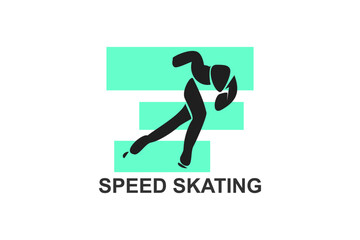 speed skating vector line icon. skate on ice, practice speed skating. sport  pictogram illustration.