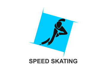 speed skating vector line icon. skate on ice, practice speed skating. sport  pictogram illustration.