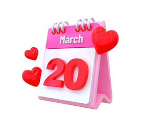 20th March Calendar Lover 3d icon