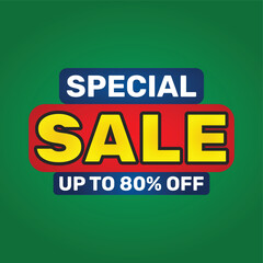 80 percent sale off vector illustration isolated on white background.