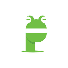 letter f and frog modern logo designs