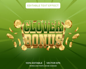 clover bonus 3D text effect template