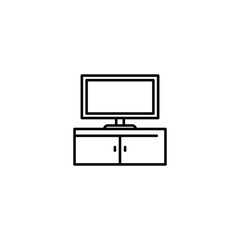 TV shelf table icon vector illustration