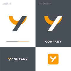 Y Logo Vector Icon Illustration Design - obrazy, fototapety, plakaty