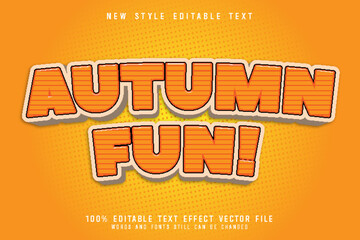 autumn fun editable text effect emboss cartoon style