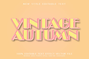 vintage autumn editable text effect emboss vintage style