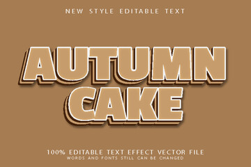 autumn cake editable text effect emboss modern style