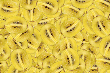 background pattern of free refreshing green kiwi fruit slices