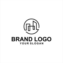 circle building black logo vector