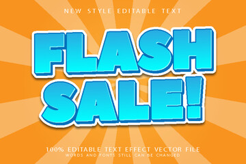 flash sale editable text effect emboss cartoon style