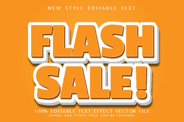 flash sale editable text effect emboss cartoon style