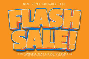 flash sale editable text effect emboss cartoon style