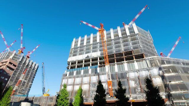 建築ラッシュのビル群　タイムラプス　Sep.2023