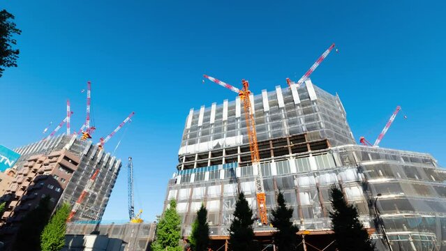 建築ラッシュのビル群　タイムラプス　Sep.2023