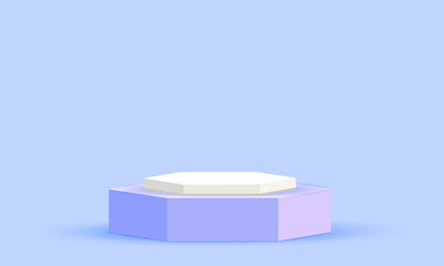 Vector blue pastel podium product stand podium background for product