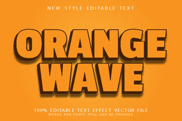 orange wave editable text effect emboss modern style