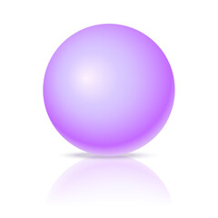 Fototapeta premium Vector pastel purple ball realistic glossy 3d sphere ball isolated geometric figure of round sphere