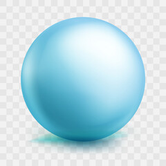 Vector pastel blue ball realistic glossy 3d sphere ball isolated geometric figure of round sphere on white