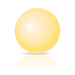 Vector pastel yellow ball realistic glossy 3d sphere ball isolated geometric figure of round sphere