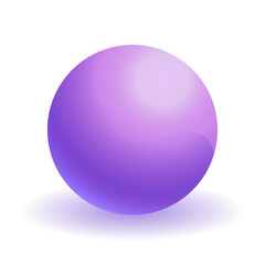 Vector purple empty round smooth sphere with shadow