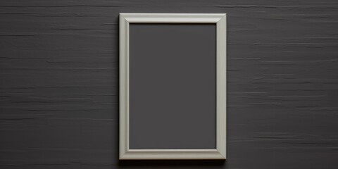 mockup frame, minimalist, dark gray wall color background, generative AI