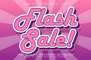 flash sale editable text effect emboss modern style
