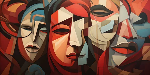 Foto auf Acrylglas Cubism art background of woman face © AhmadSoleh