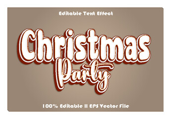 Fototapeta na wymiar Christmas Party Editable Text Effect