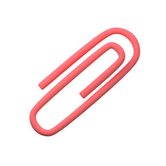 3D paper clip icon. Office business element.
