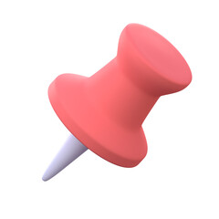 3D push pin icon. Office business element.
