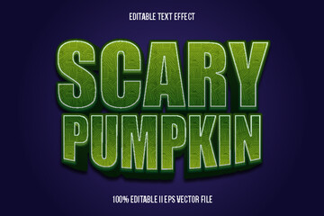 Scary Pumpkin Editable Text Effect 3d Emboss Gradient Style
