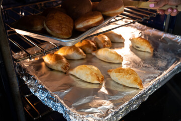 Nigerian Tasty Meat Pies baking in Oven