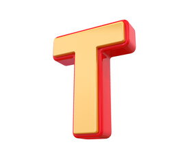 3D Red Letter T