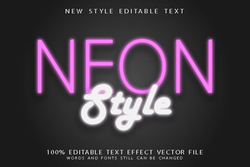 neon style editable text effect emboss neon style