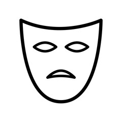 Masquerade icon. Theatrical mask vector icon . Theater, theatre mask signs. Masquerade mask. Comedy and tragedy mask symbols.. black vector.