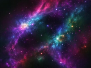 Cosmic Color Symphony: Abstract Space Nebula Background