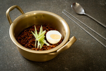 Korean Instant Noodle with Black Bean Sauce (Jajangmyeon or JJajangmyeon)