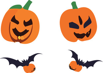 Vector set Pumpkin isolated on white background